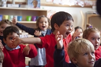 Description: Engaged and happy Pre-Reception pupils