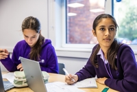 Description: Girls in the ABC Teaching Block