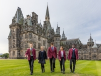 Description: photo 3 - students walking Queen's lawn